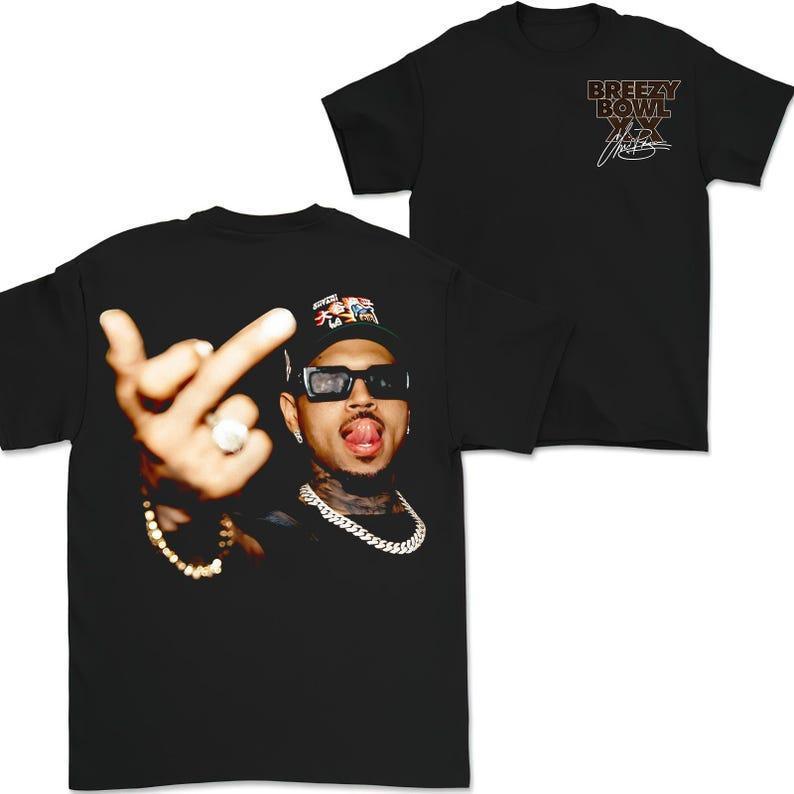 C. Brown Vintage Middle Finger T-Shirt – CB Breezy Bowl XX Graphic Tee
