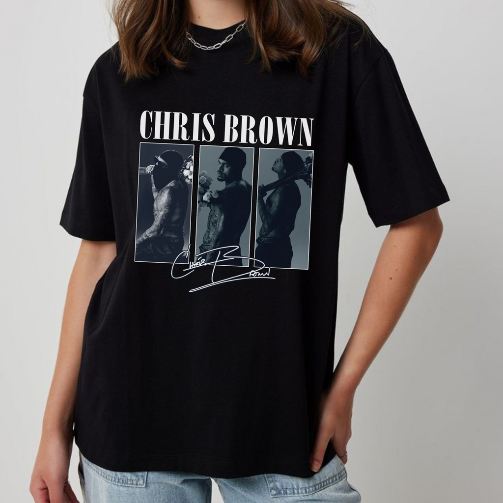 C. Brown Vintage Shirt – Classic Retro Concert Tee for Music Fans