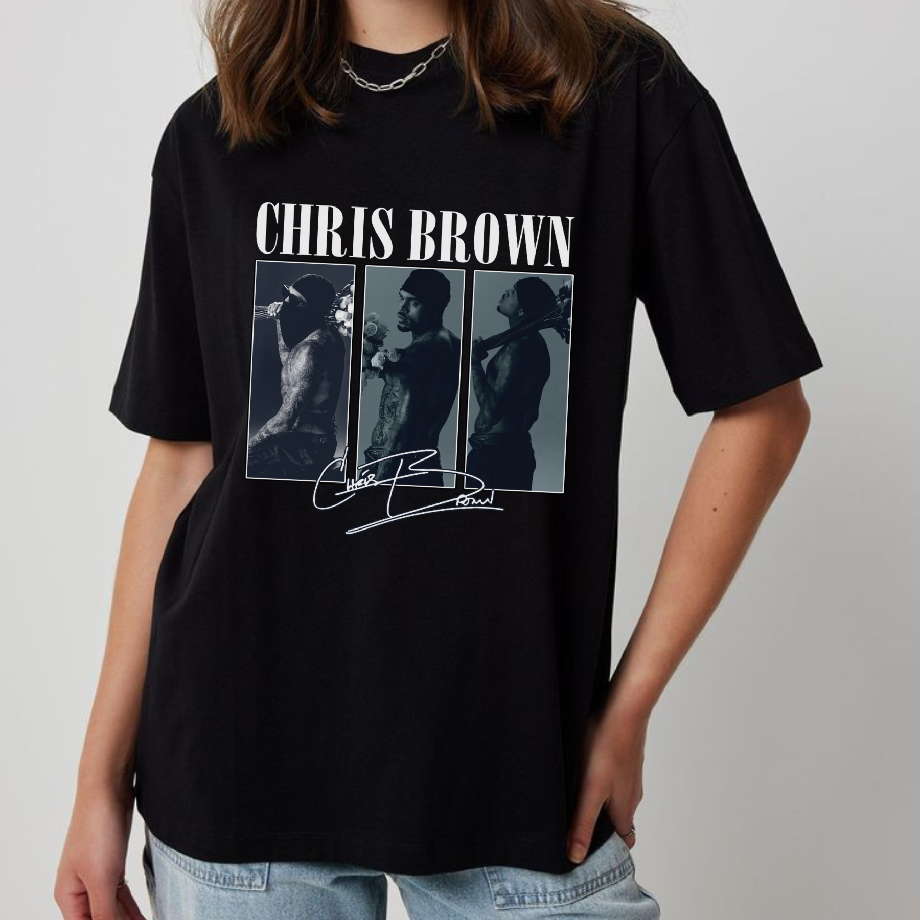 C. Brown Vintage Shirt – Classic Retro Concert Tee for Music Fans