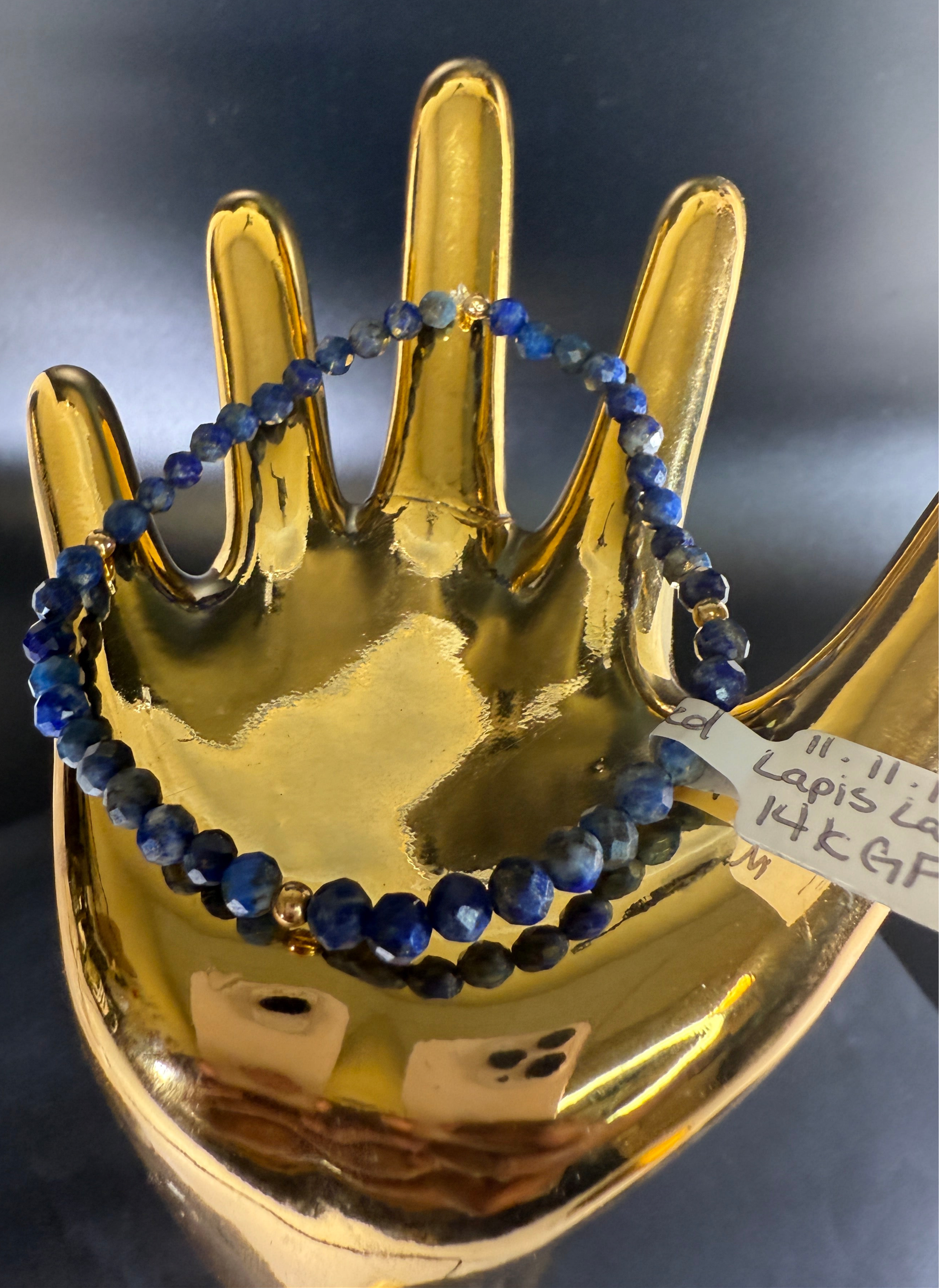4mm Lapis Lazuli Bracelet 14KGF