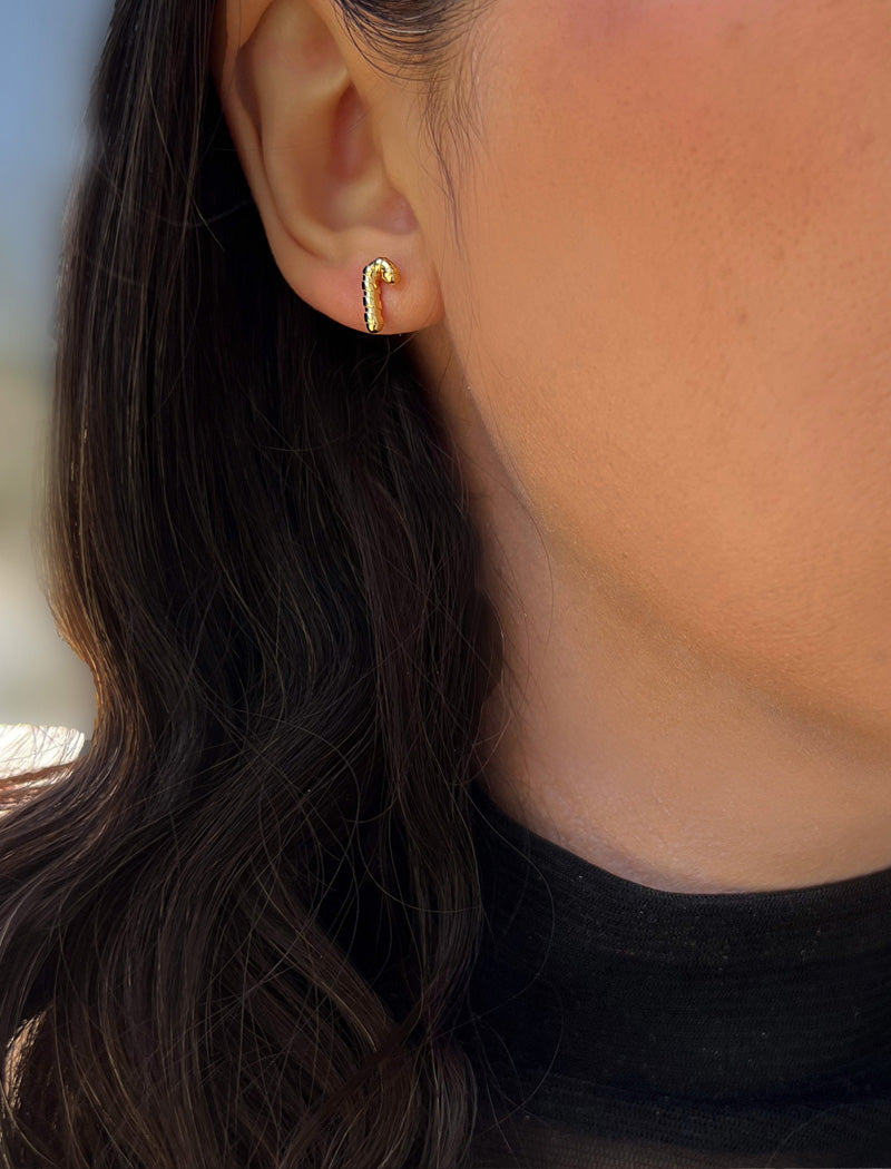 CANDY CANE HOLIDAY Stud Earrings | 18K Gold Over Sterling Silver