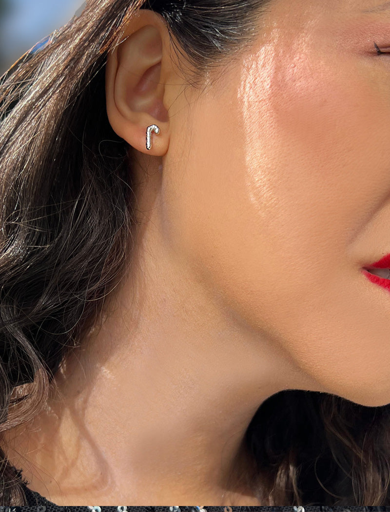CANDY CANE HOLIDAY Stud Earrings | 18K Gold Over Sterling Silver