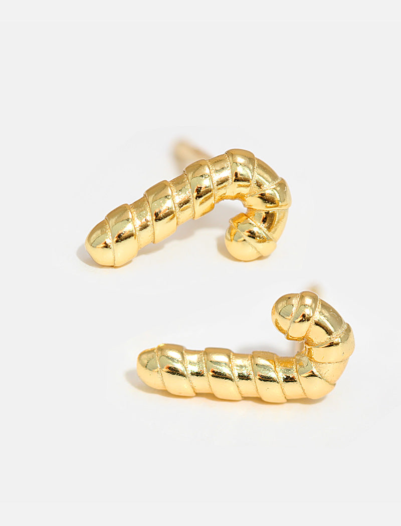 CANDY CANE HOLIDAY Stud Earrings | 18K Gold Over Sterling Silver