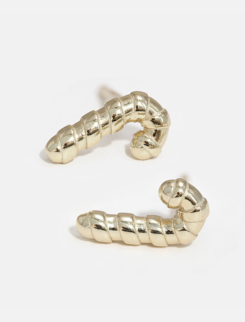 CANDY CANE HOLIDAY Stud Earrings | 18K Gold Over Sterling Silver