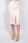 “Down To Earth” Cream Cargo Skirt