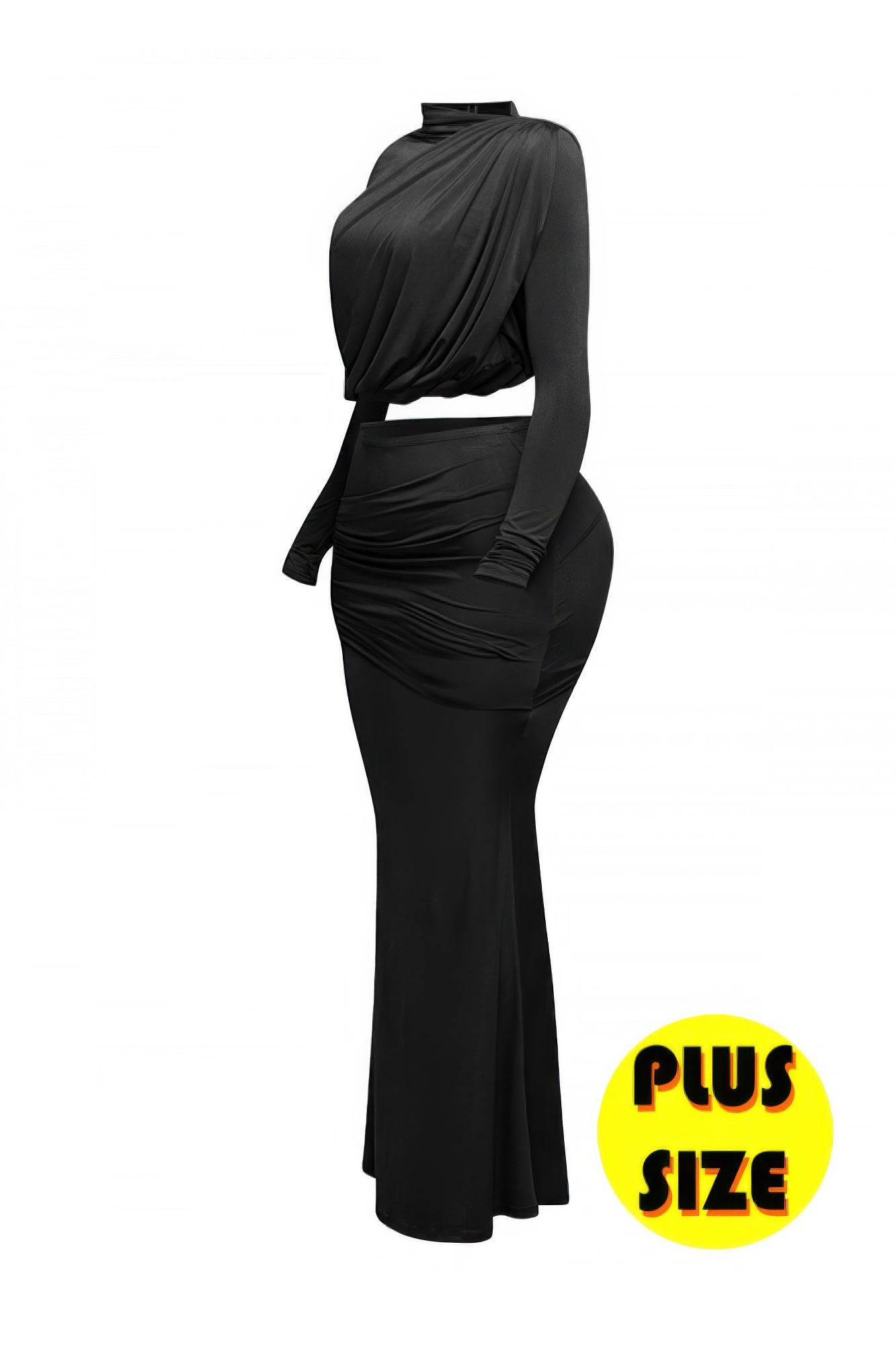 Shirring Detailed Top & Long Skirt Set