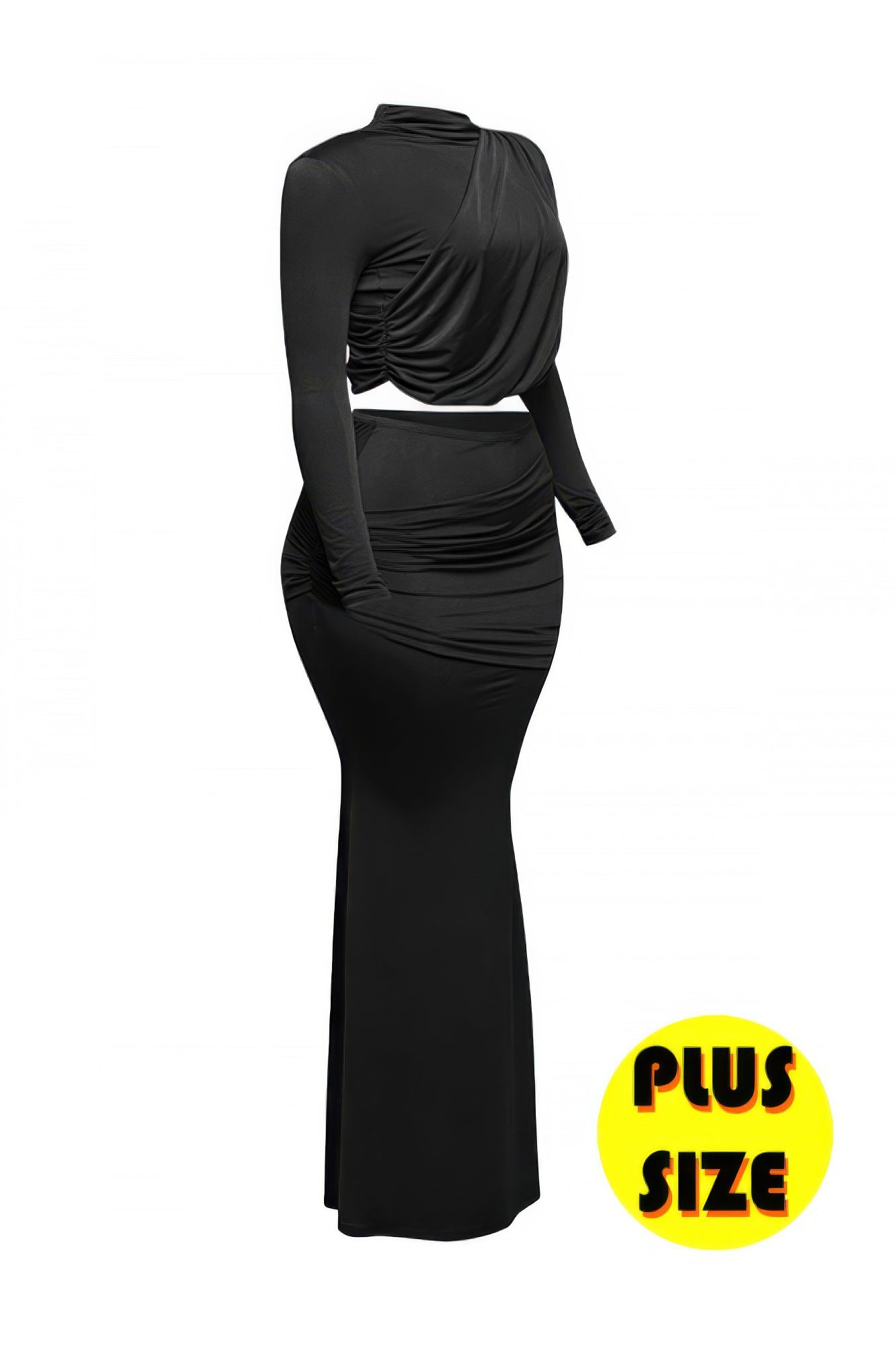 Shirring Detailed Top & Long Skirt Set