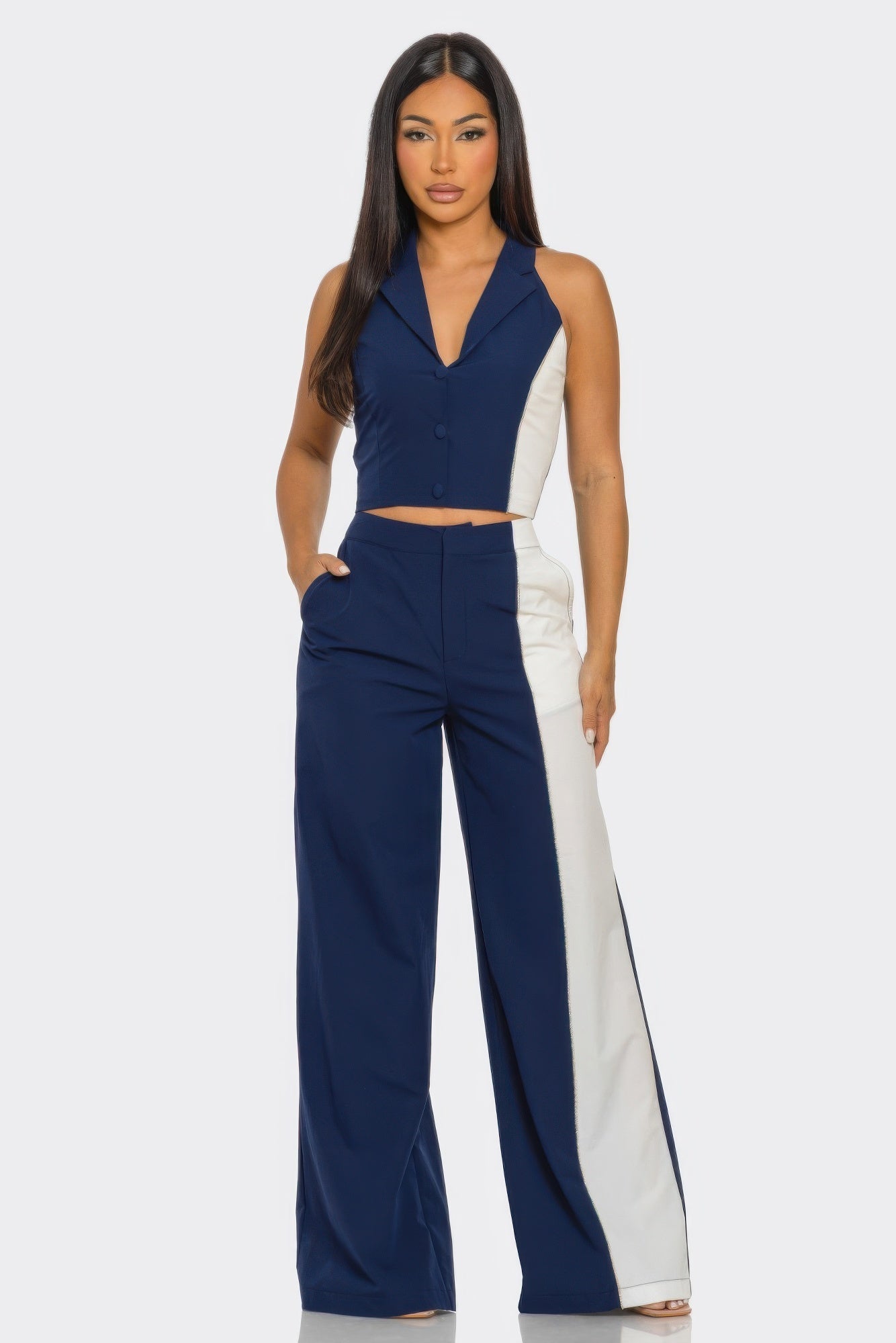 2 Pcs Color Block Set