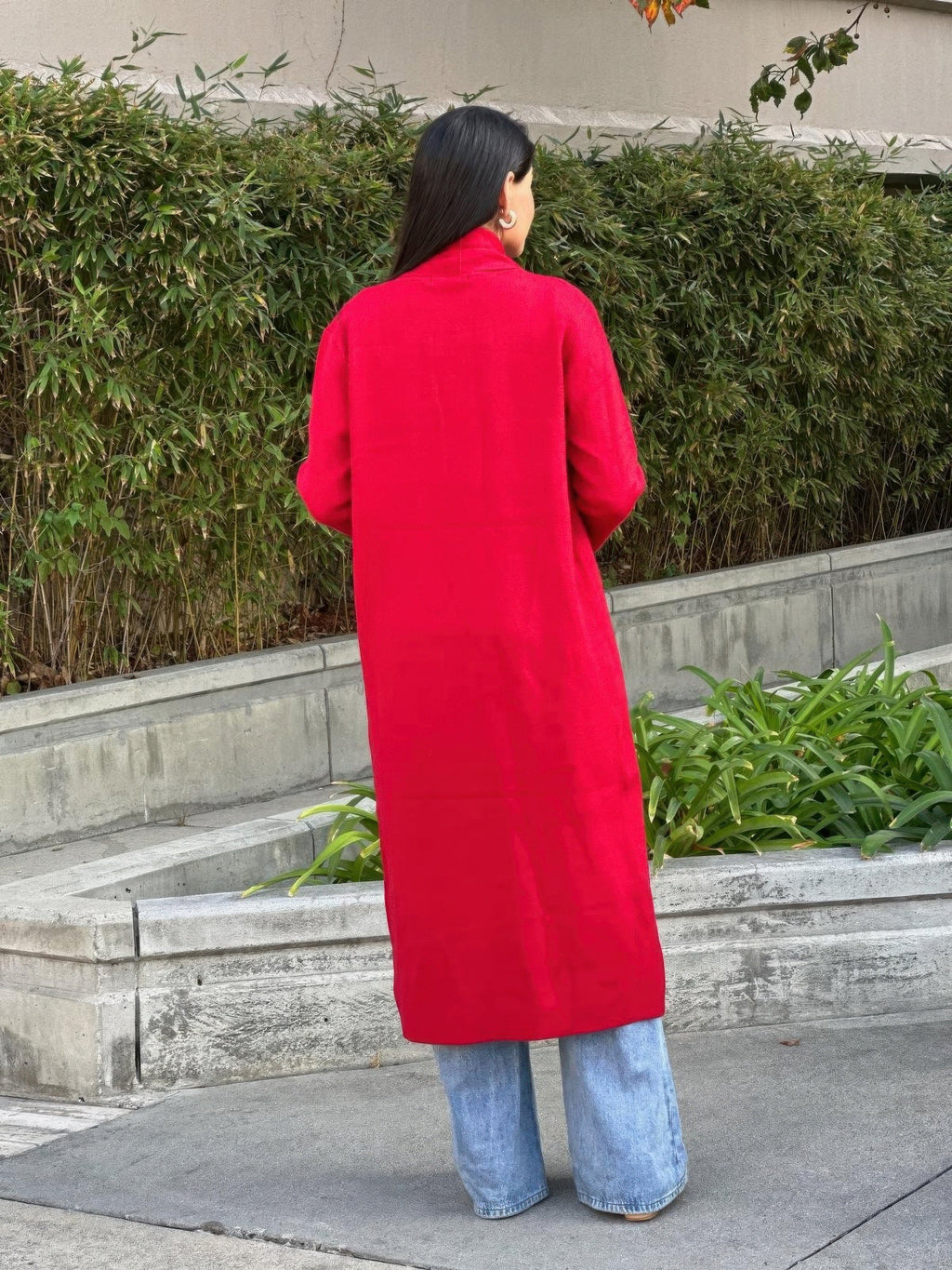 Clover Fine Knit Midi Cardi Cardigan With Pockets