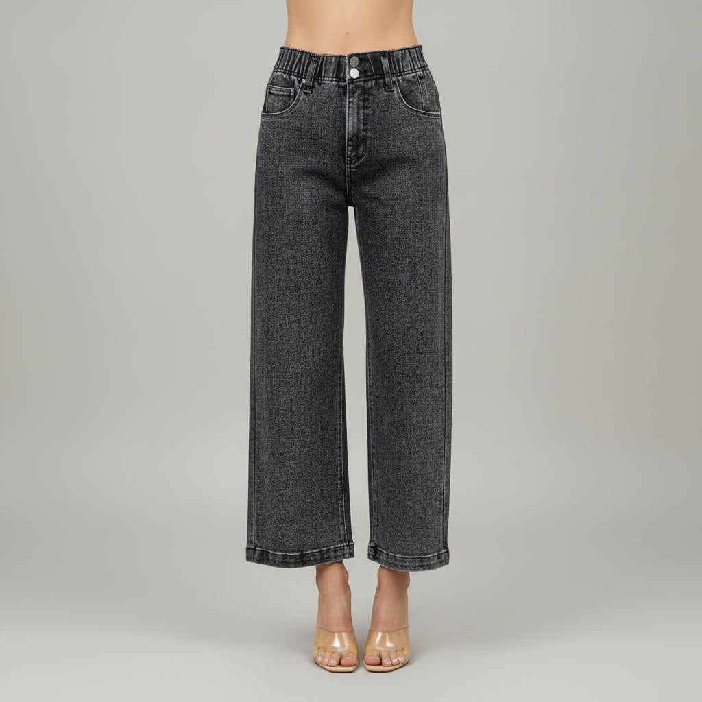 High-Rise Wide Crop Jeans
