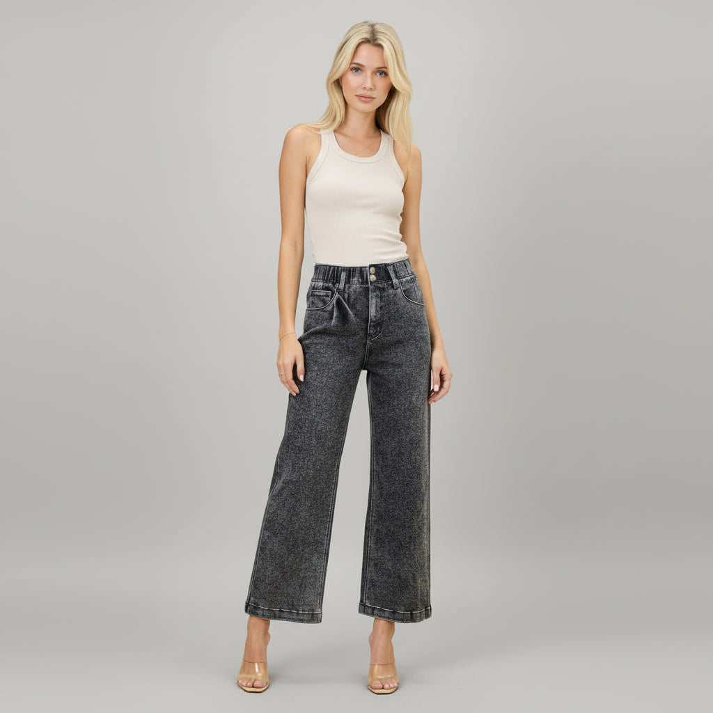 High-Rise Wide Crop Jeans