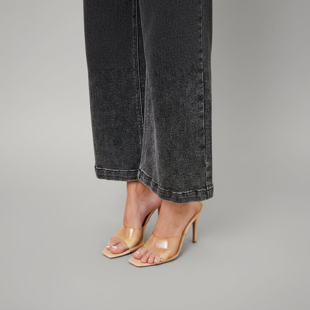 High-Rise Wide Crop Jeans