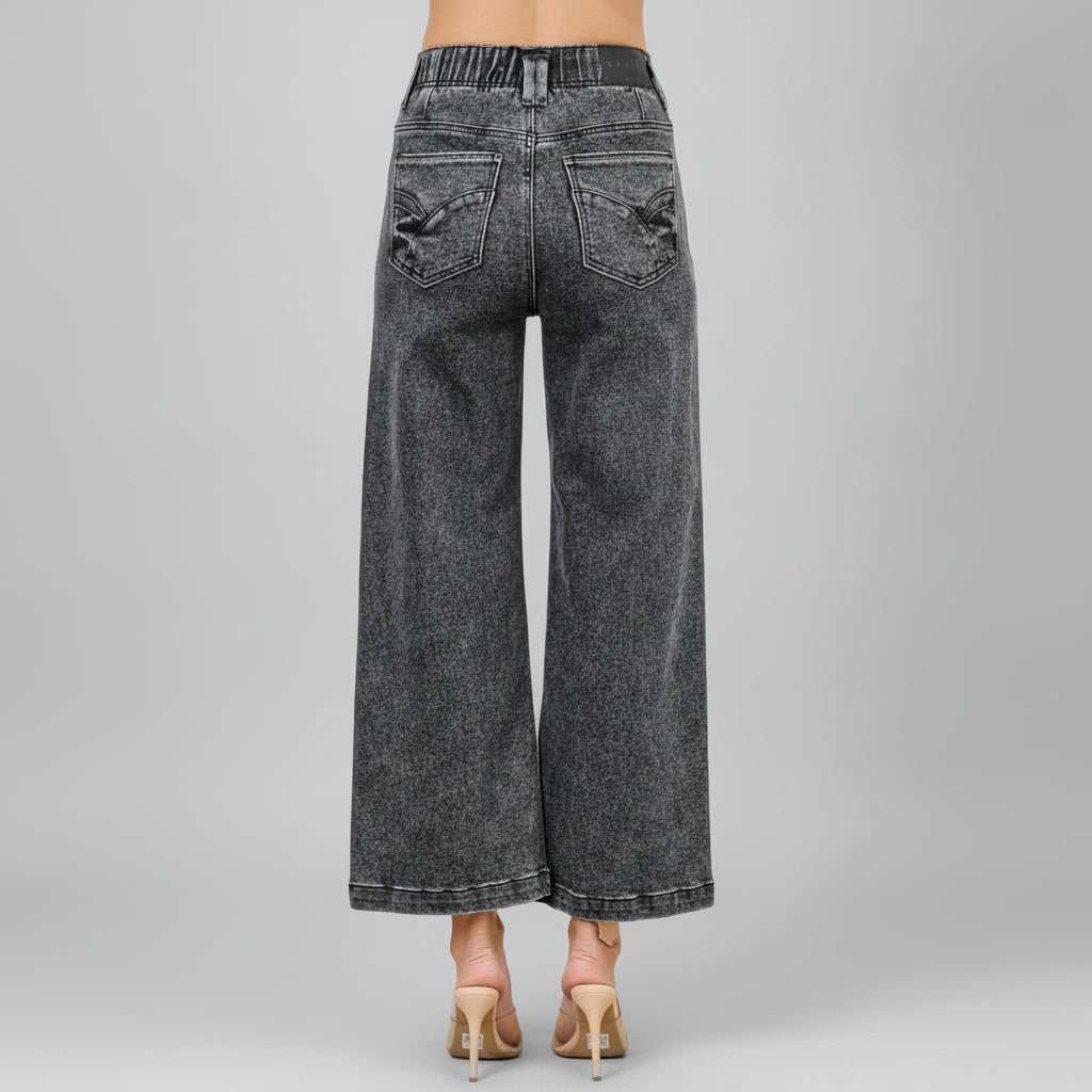 High-Rise Wide Crop Jeans