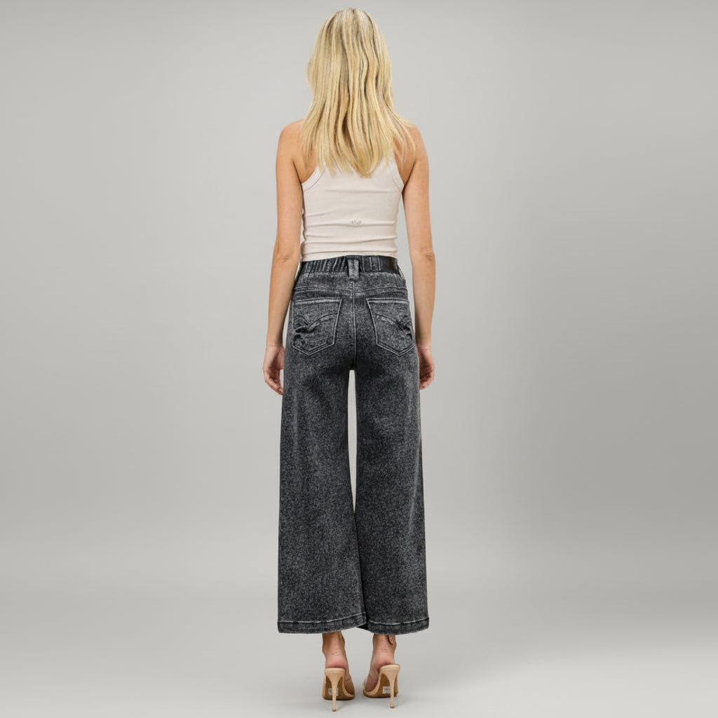 High-Rise Wide Crop Jeans