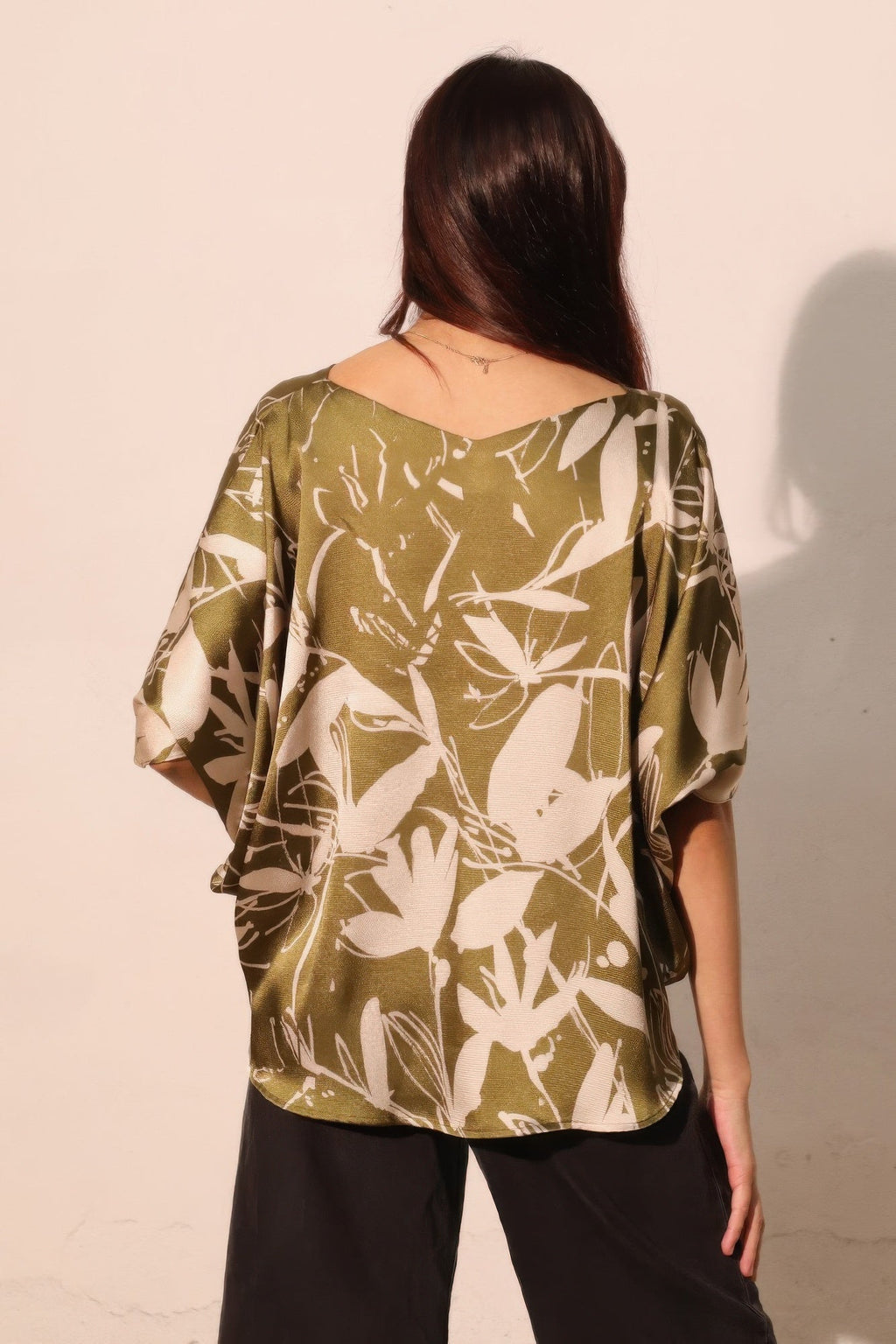 Dreaming Lily Satin Drawstring Dolman Top