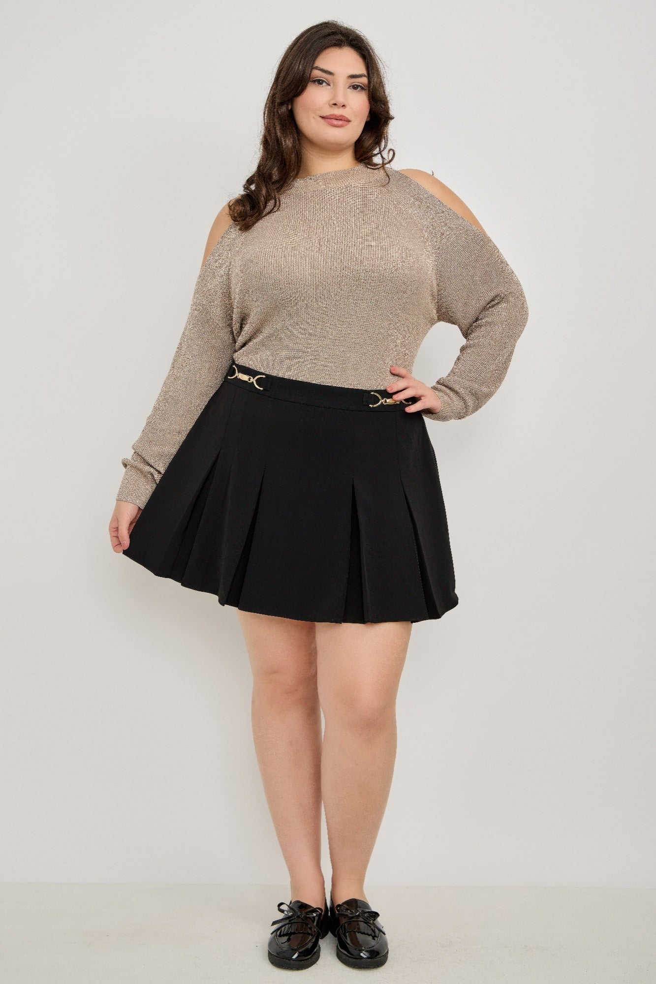 Cold-shoulder Knit Sweater