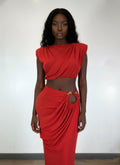 Sleeveless Top Featuring Cap Shoulders Set