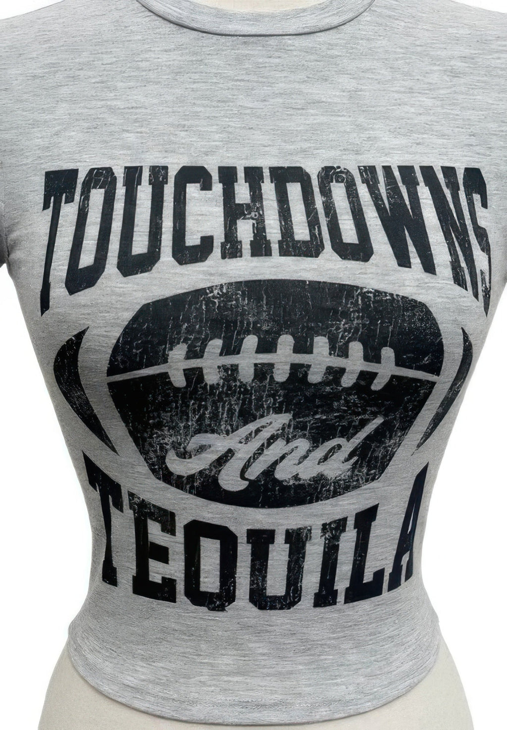 Touchdowns & Tequila Graphic Crop Tee