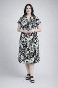 Floral Print Wrap Tie Midi Dress