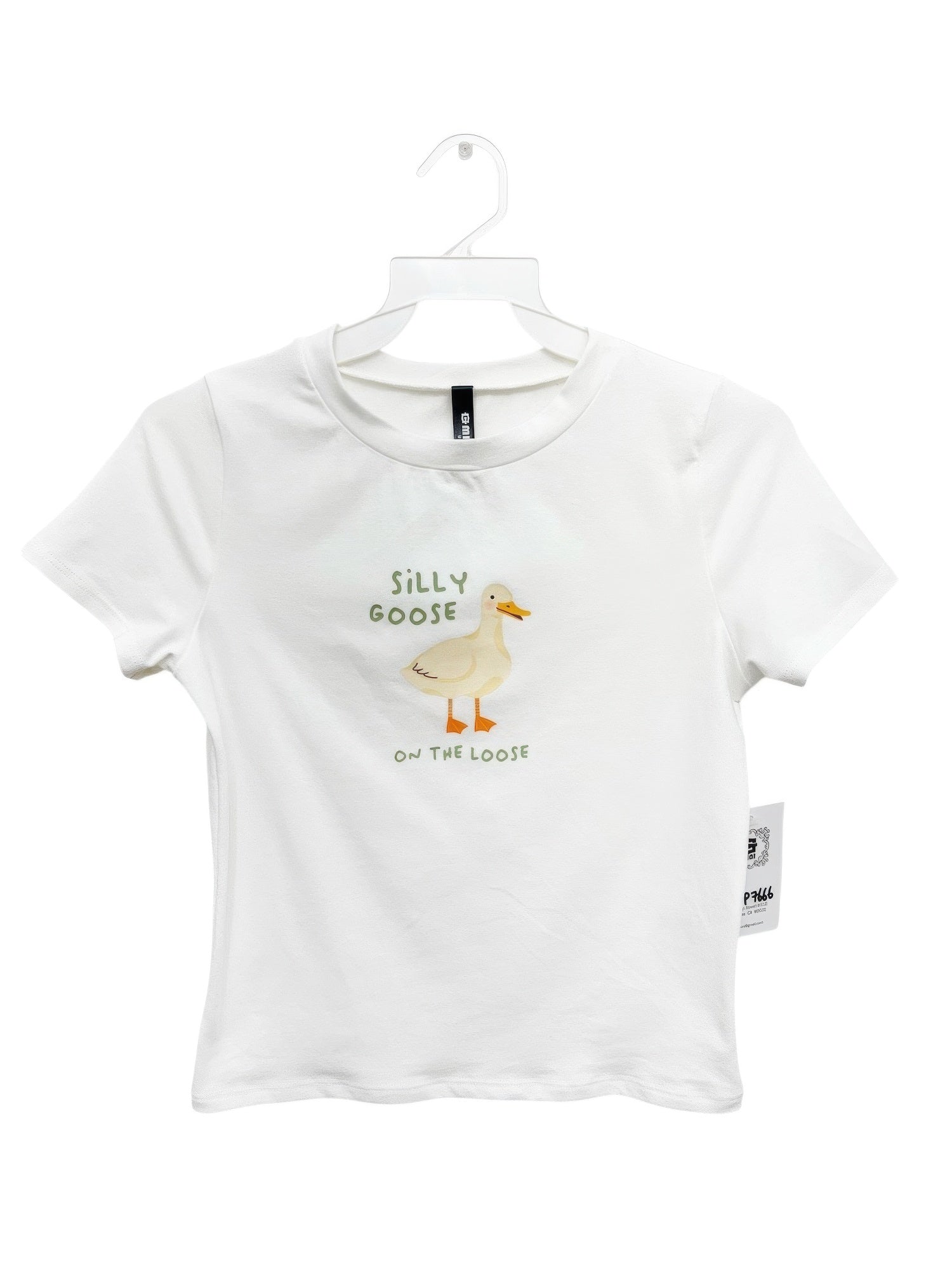 Silly Goose On The Loose Graphic Tee Ivory Short Sleeve Top