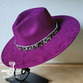 **Boho Western Felt Hat w/ Choice of Hatband- Plum 990b