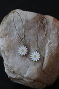 Silver Daisy Dangle Earrings