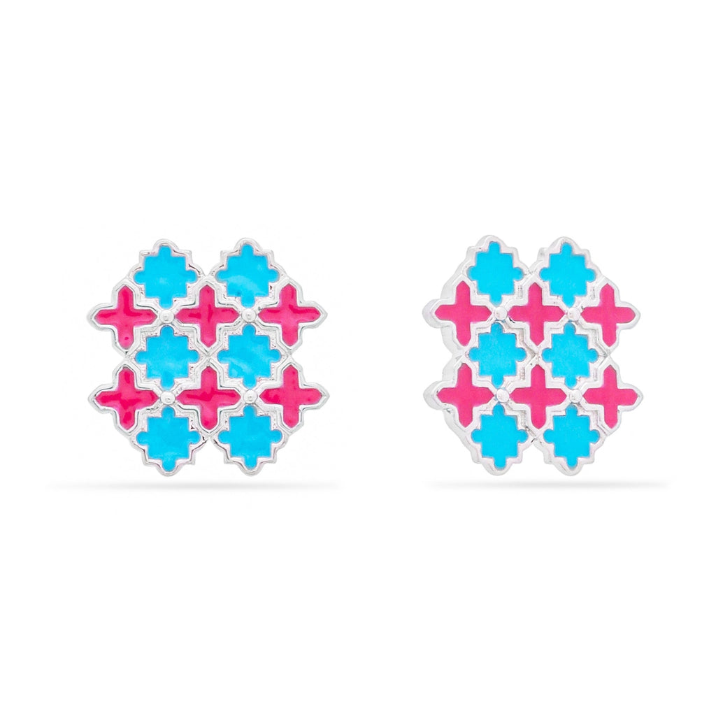 Turquoise Trellis Stud Earrings