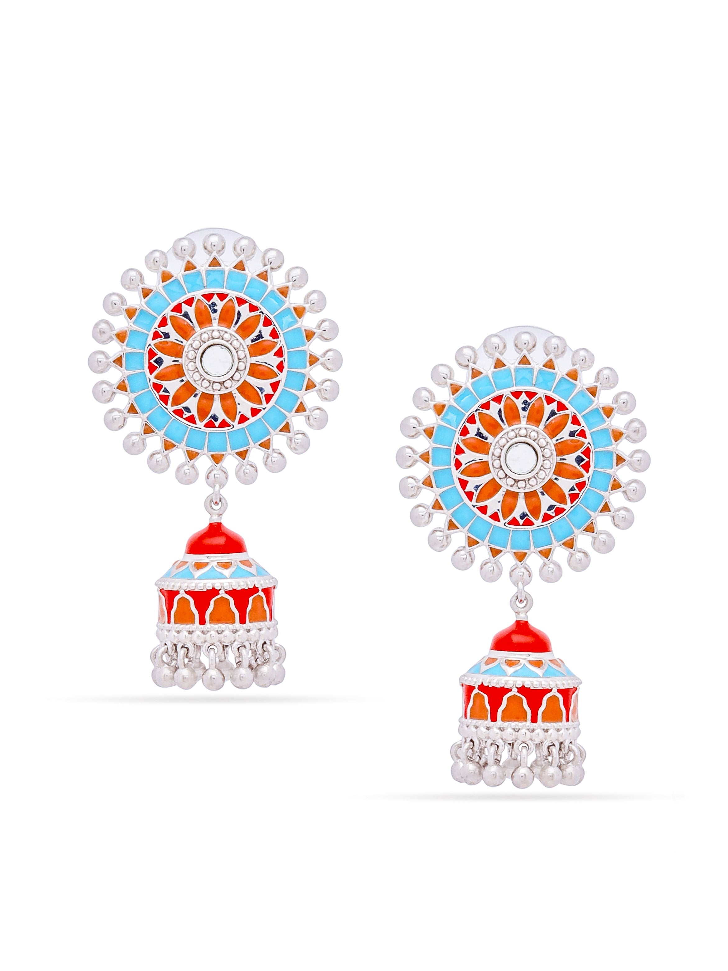 Radiant Reflection Stud Jhumka Earrings