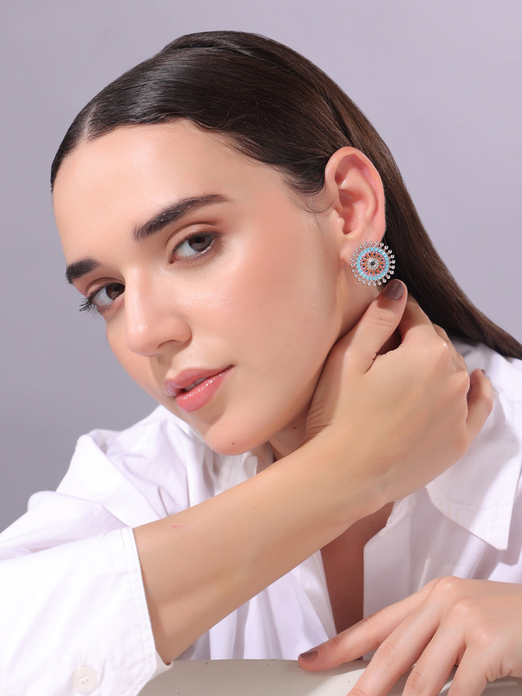 Vibrant Harmony Stud Earrings