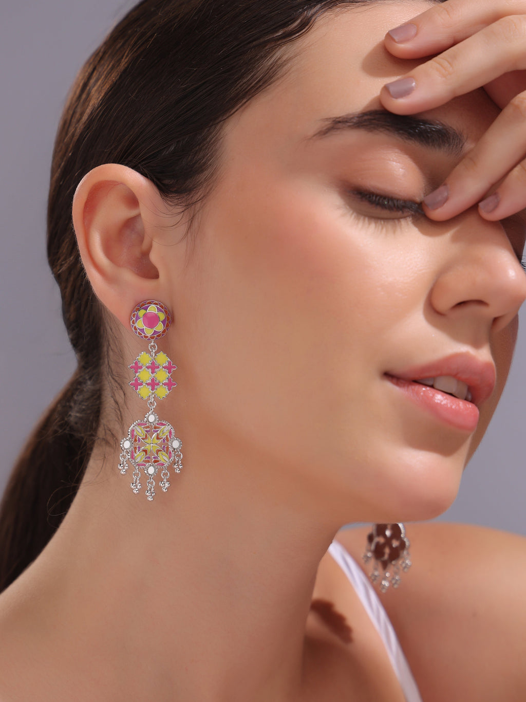 Vibrant Vistas Tiered Dangler Earrings