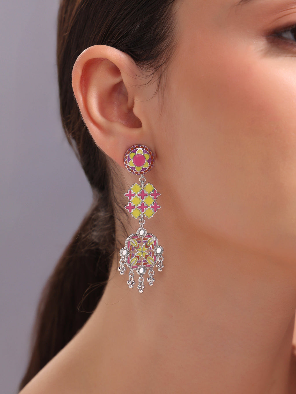 Vibrant Vistas Tiered Dangler Earrings