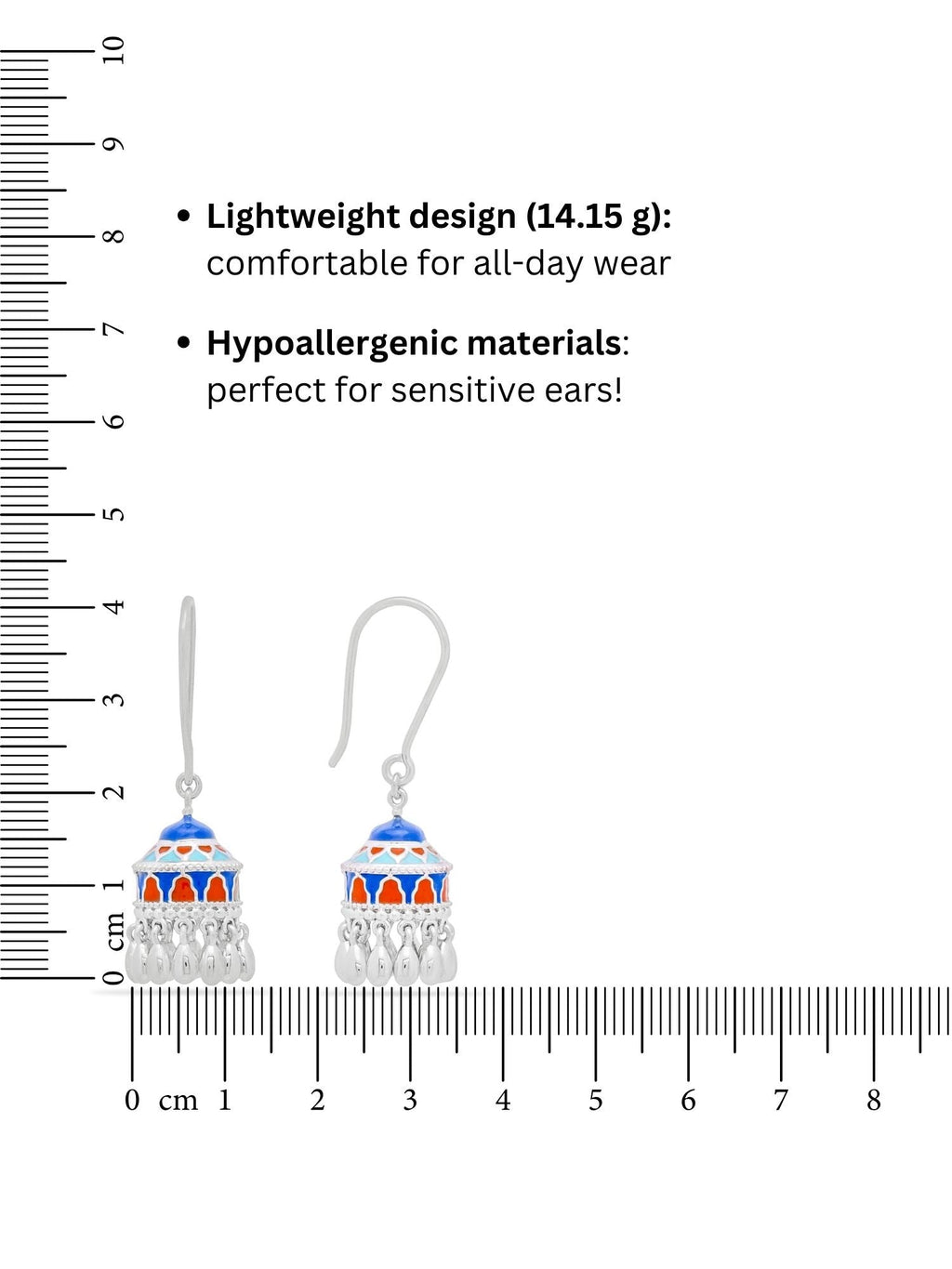 Blue Nubian Dome Jhumka Earrings