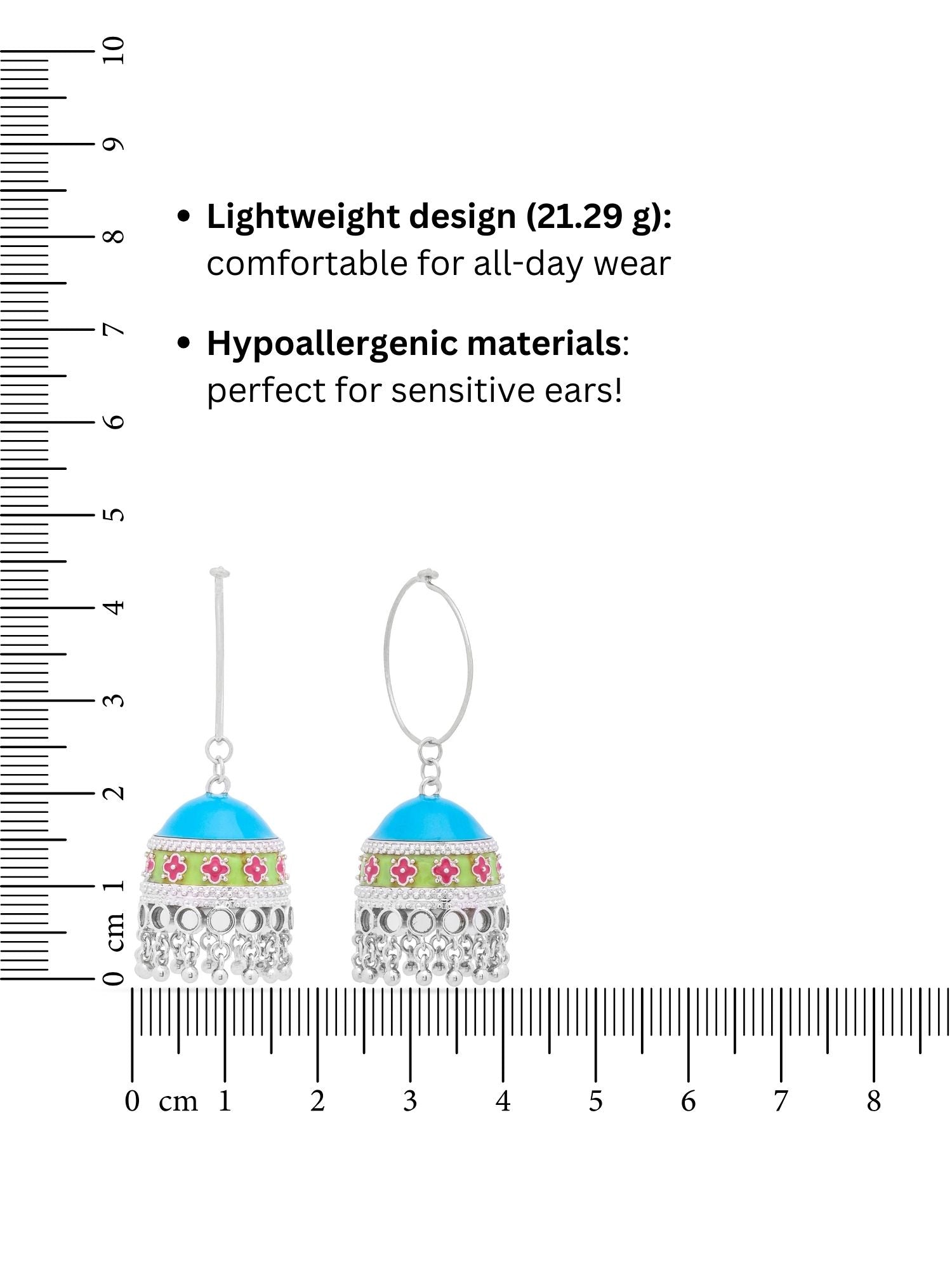 Nubian Blue Oasis Hoop Jhumka Earrings