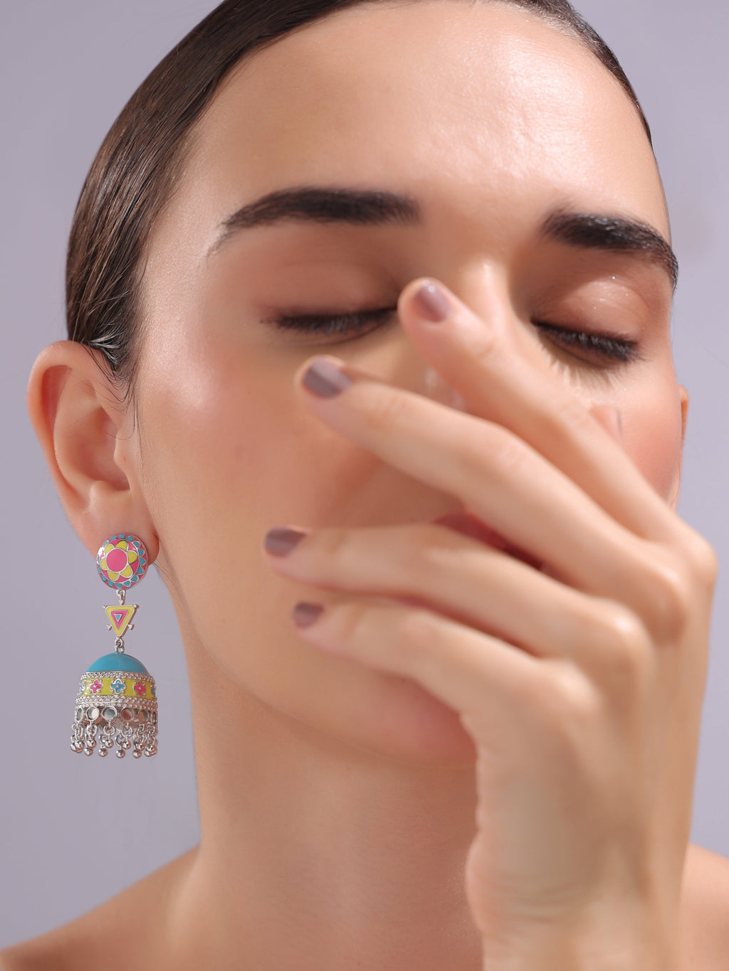 Desert Jewel Stud Jhumka Earrings