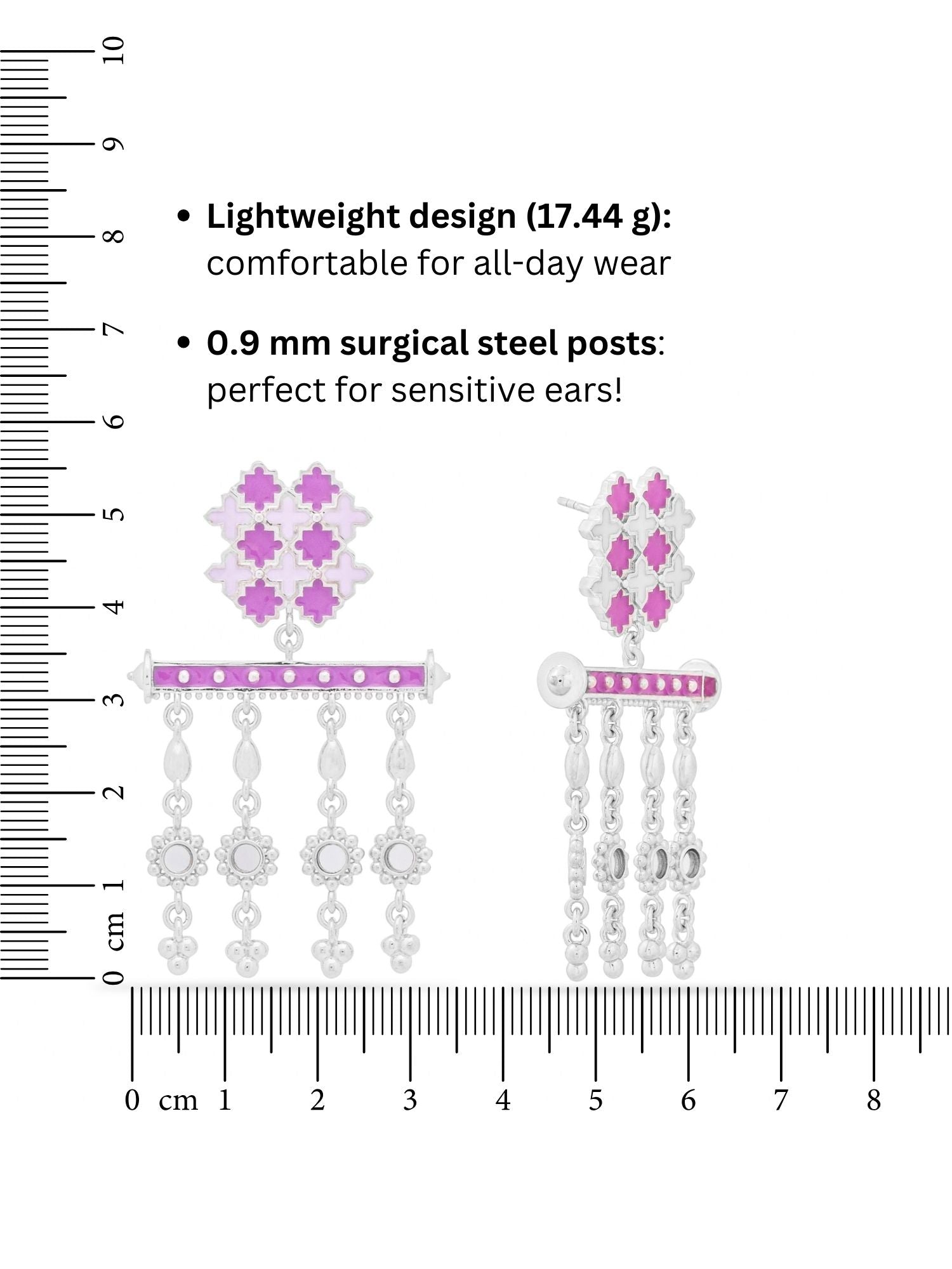 Majestic Mauve Trellis Dangler Earrings
