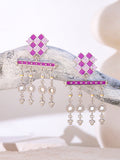 Majestic Mauve Trellis Dangler Earrings