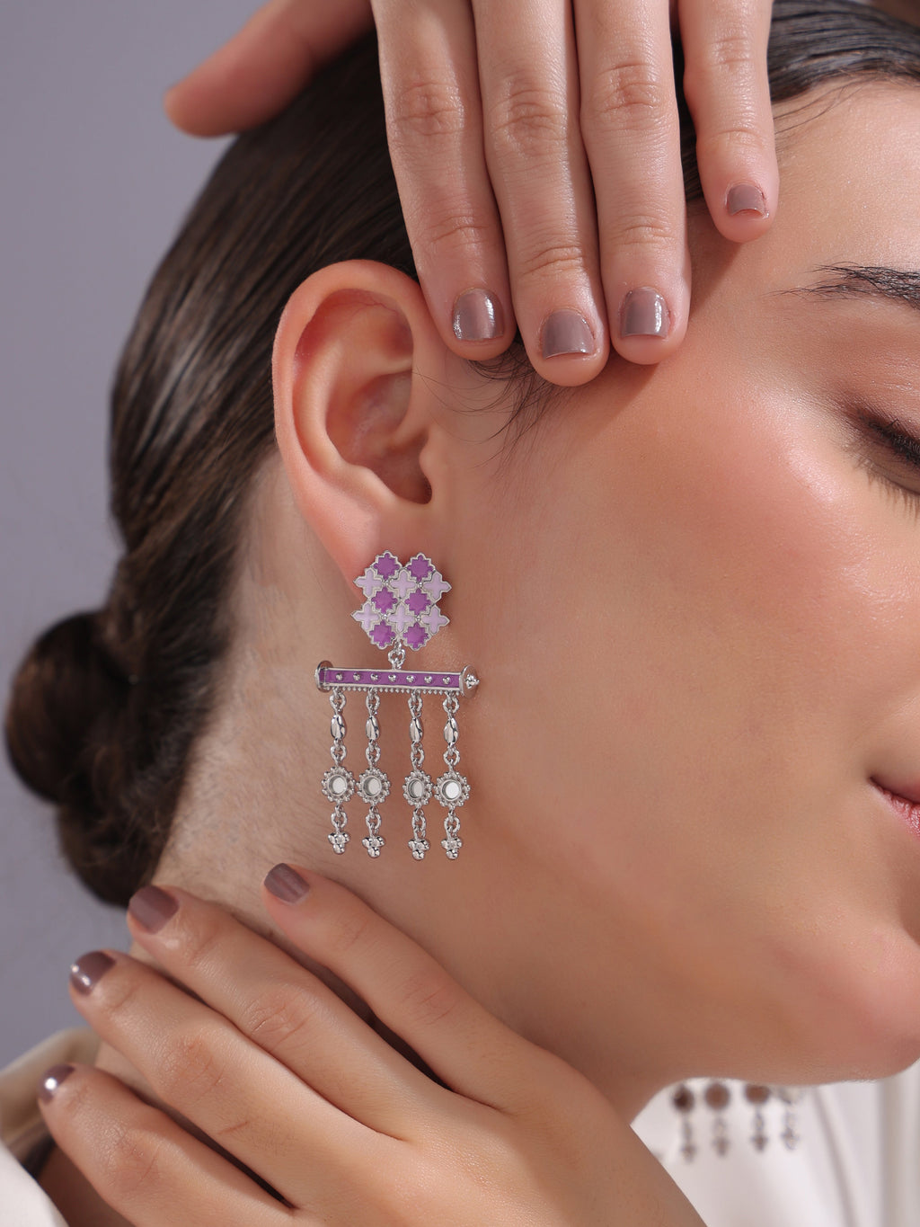Majestic Mauve Trellis Dangler Earrings