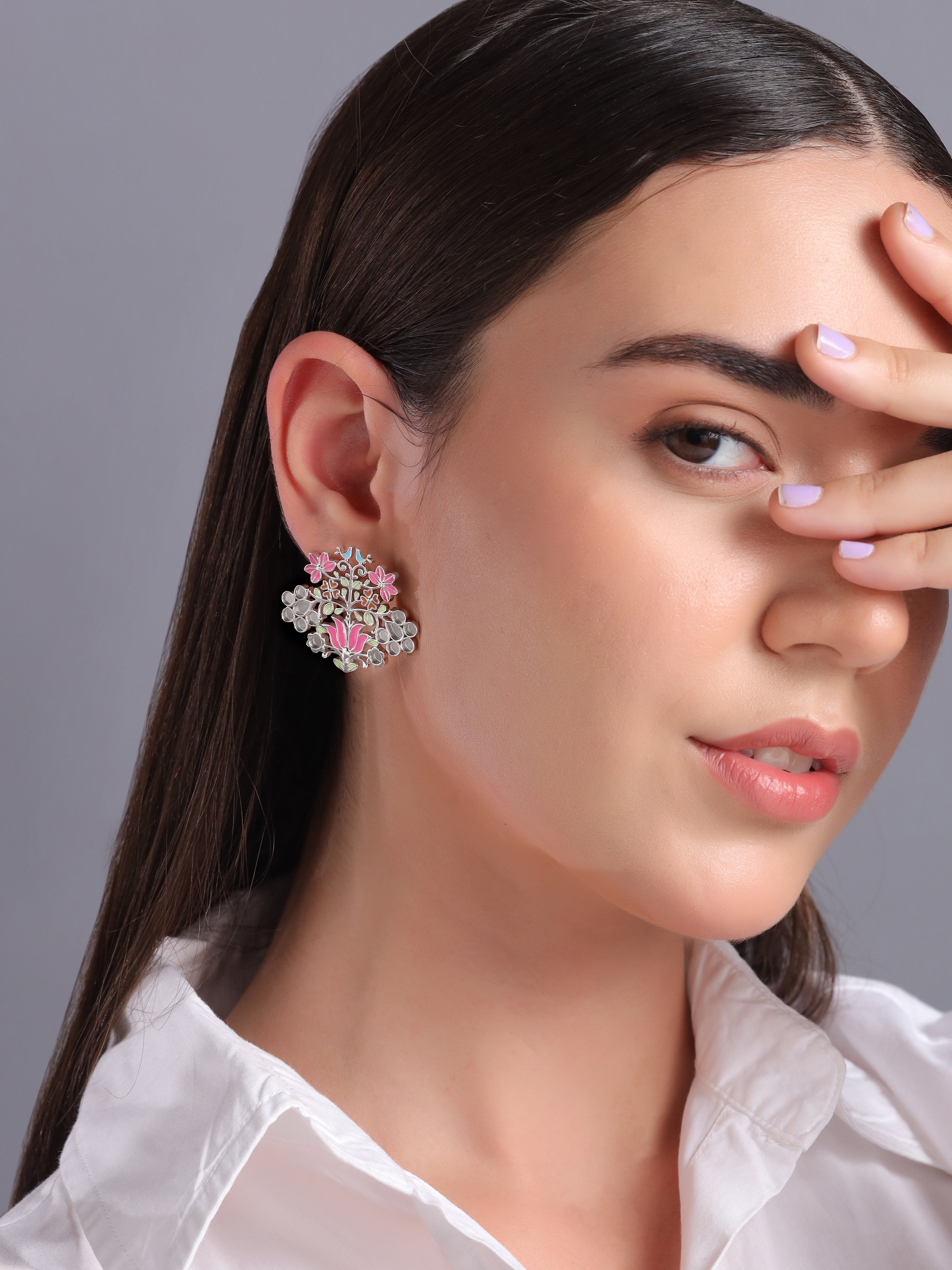 Floral Flock Stud Earrings