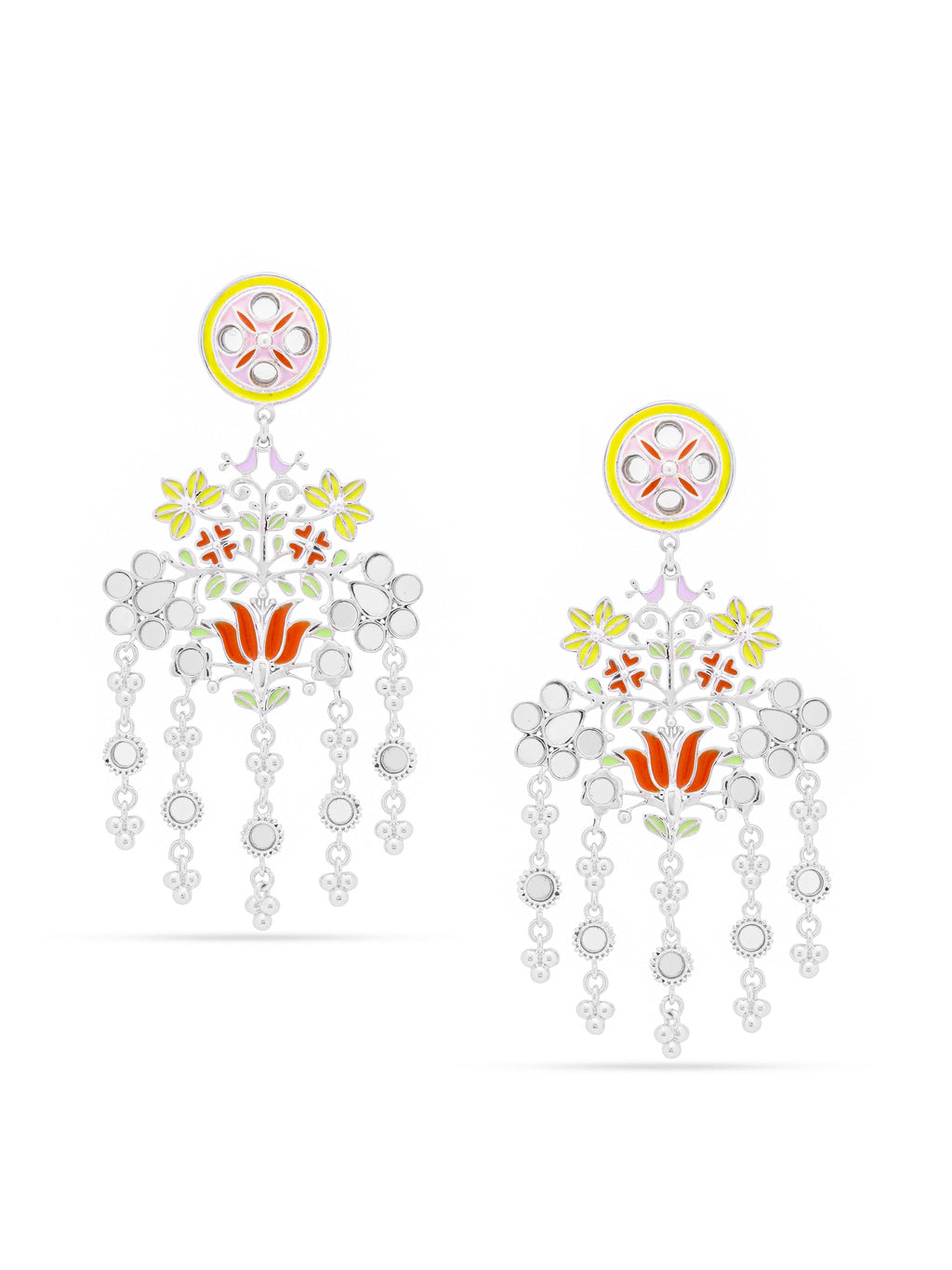 Floral Flock Dangler Earrings