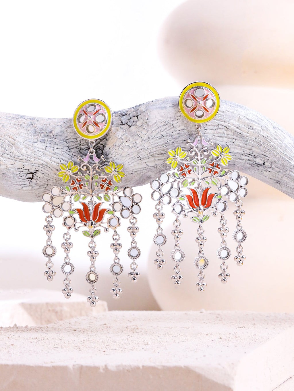 Floral Flock Dangler Earrings