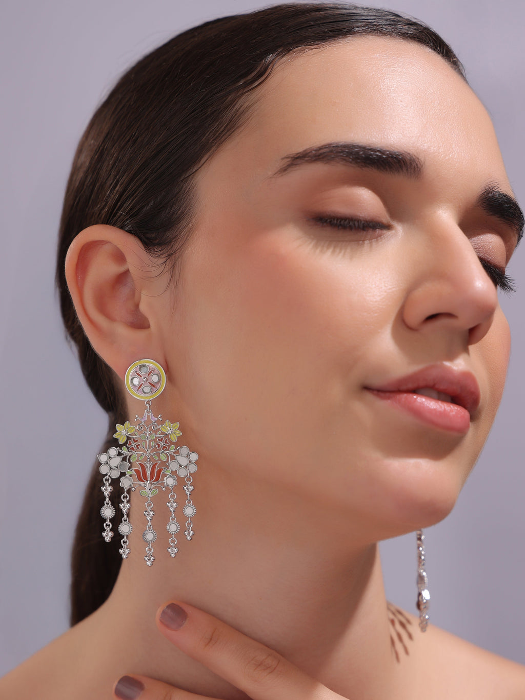 Floral Flock Dangler Earrings