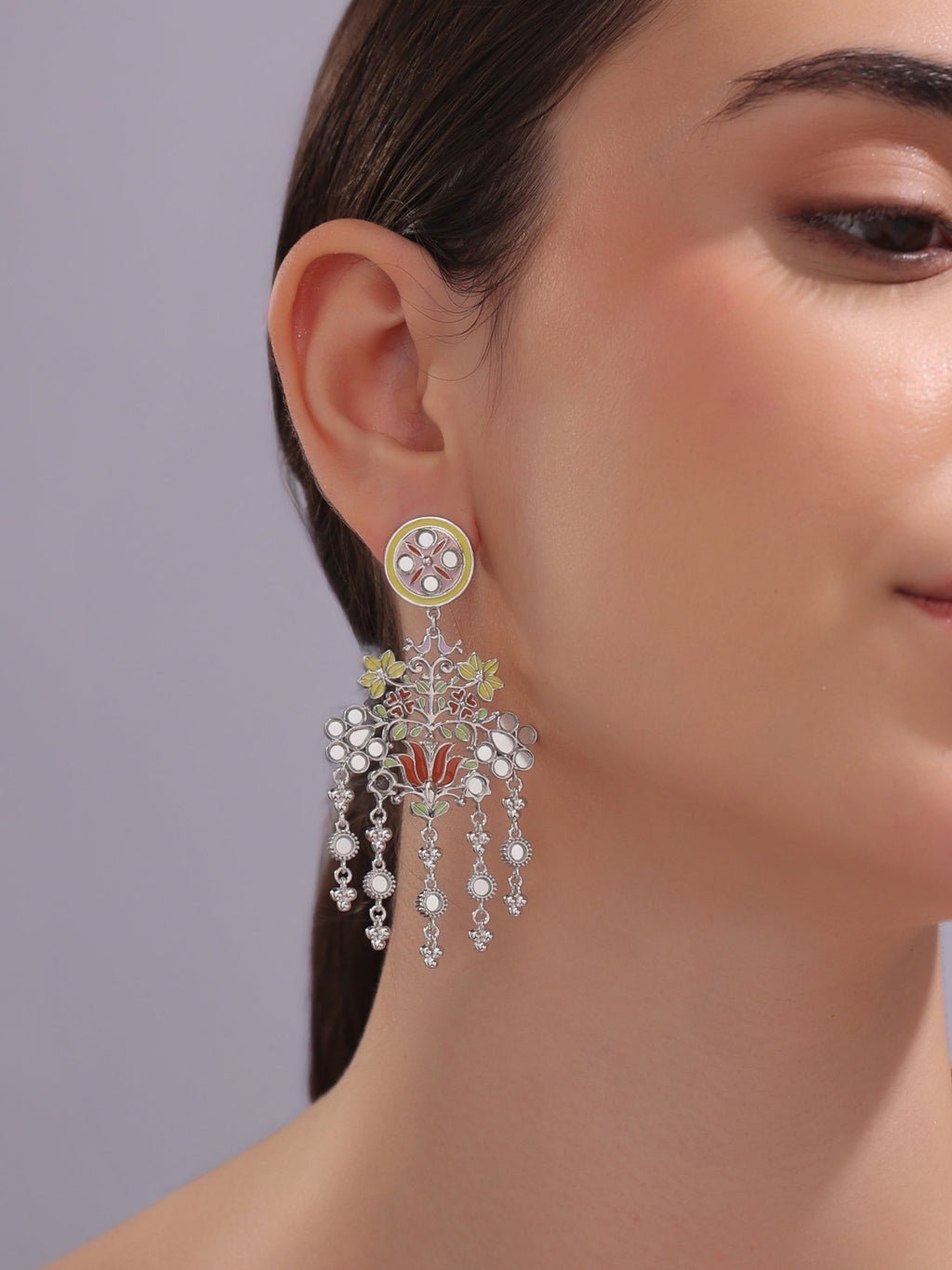 Floral Flock Dangler Earrings