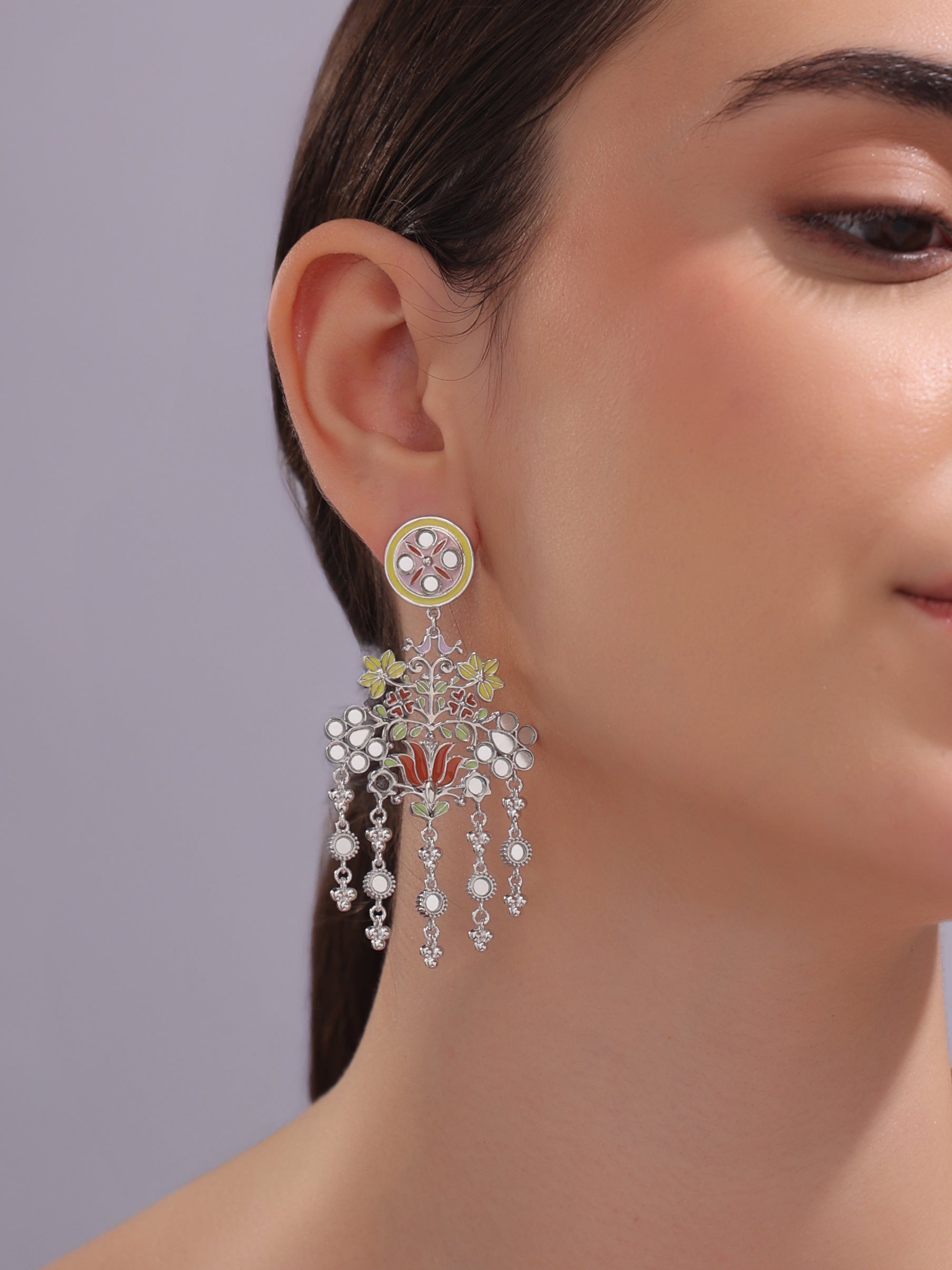 Floral Flock Dangler Earrings