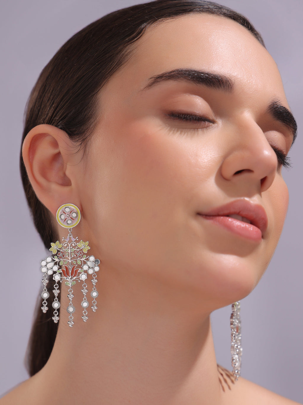 Floral Flock Dangler Earrings