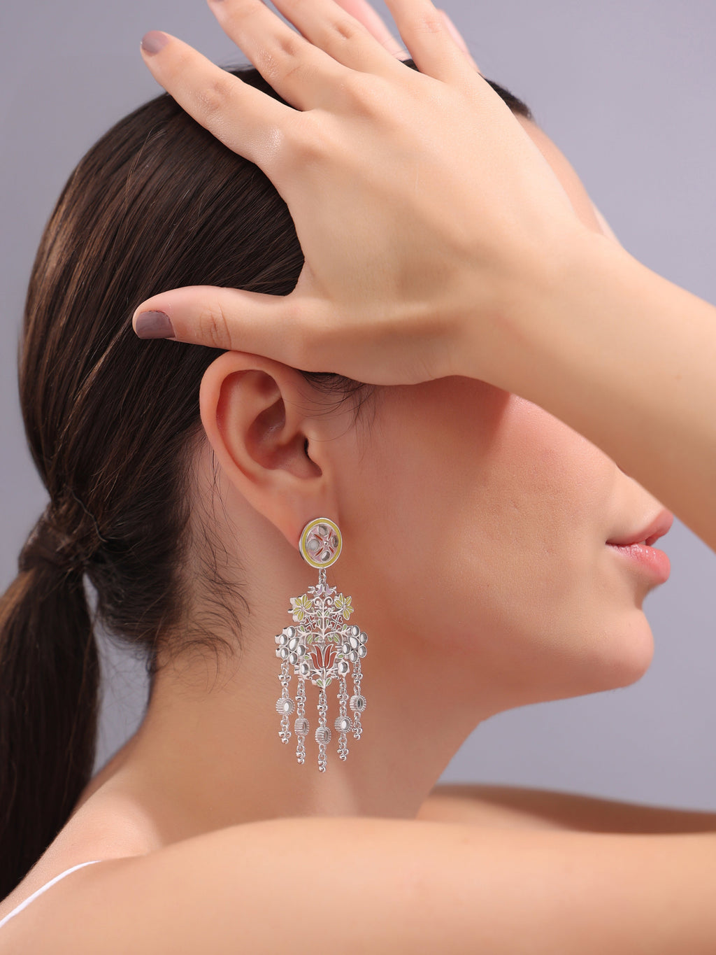 Floral Flock Dangler Earrings