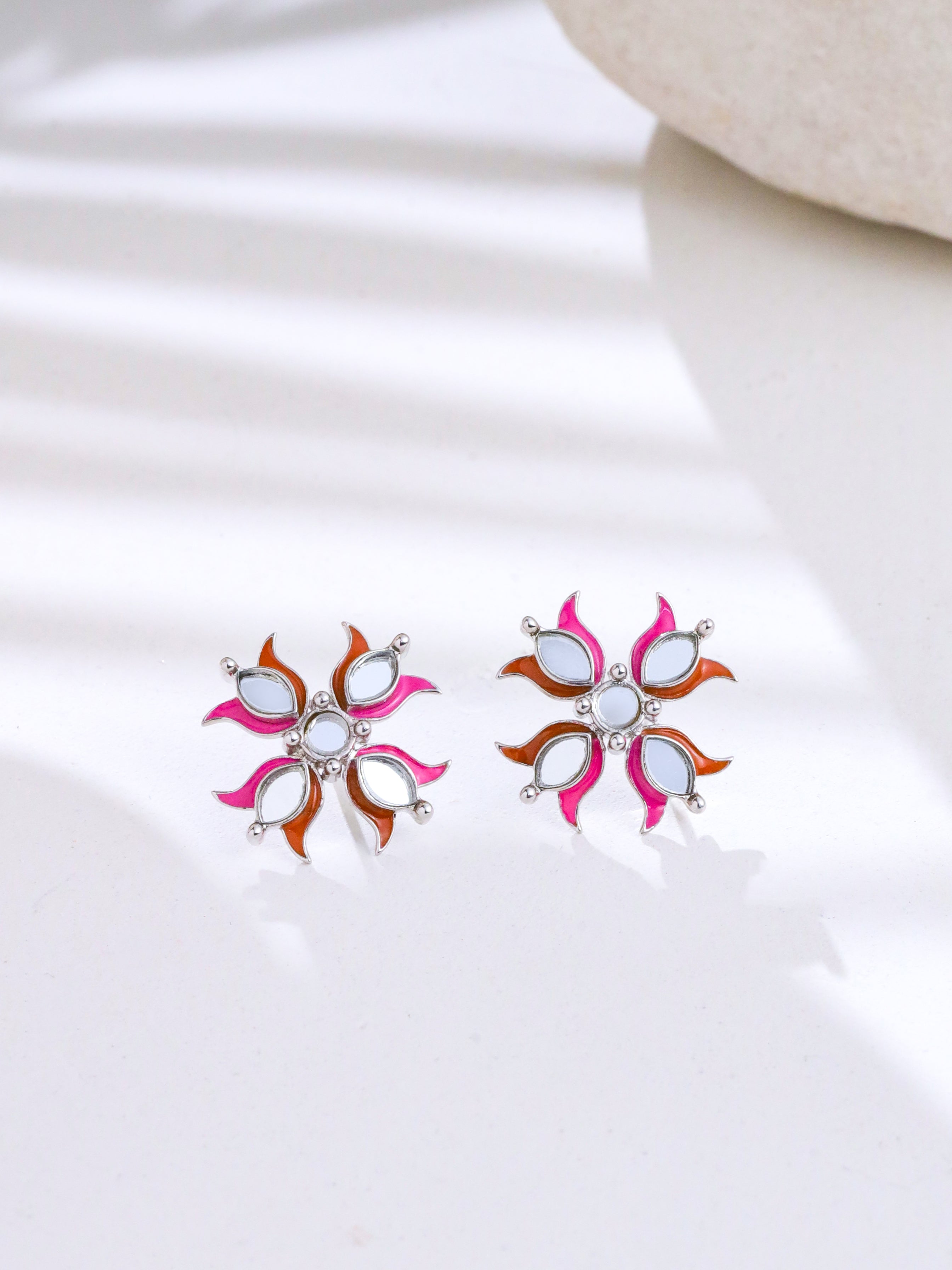 Lotus Reflection Stud Earrings