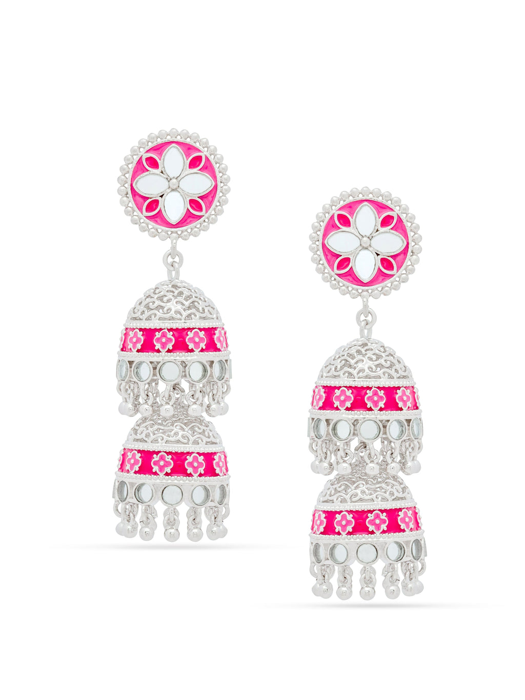 Petal Perfection Tiered Jhumka Earrings
