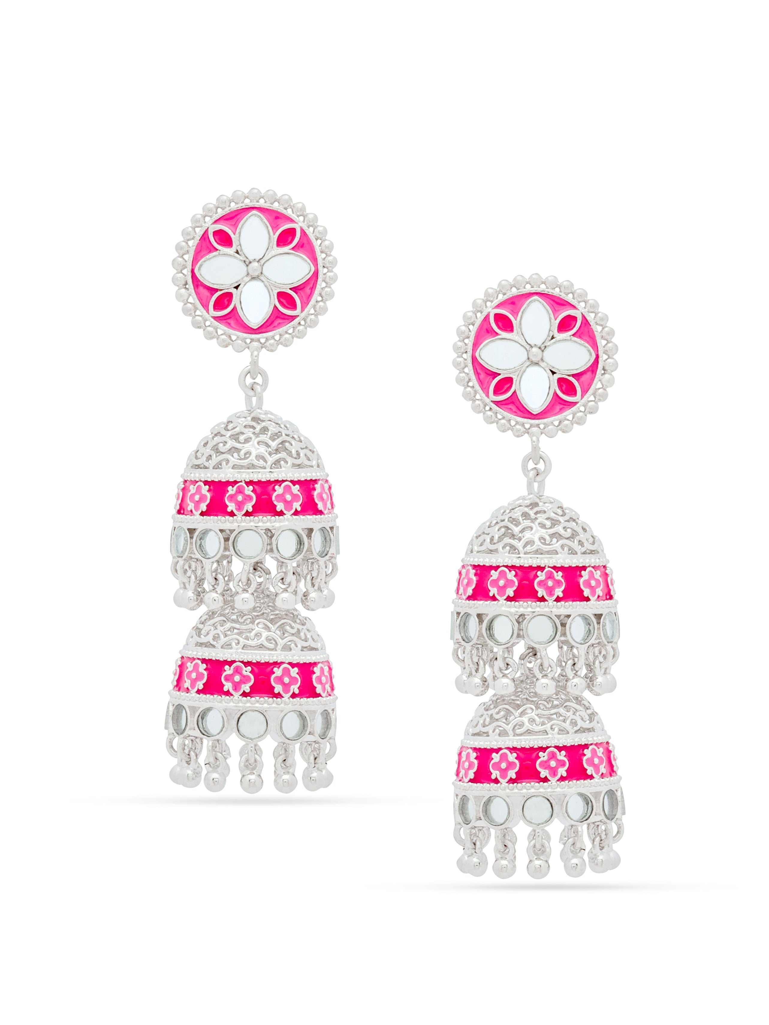 Petal Perfection Tiered Jhumka Earrings