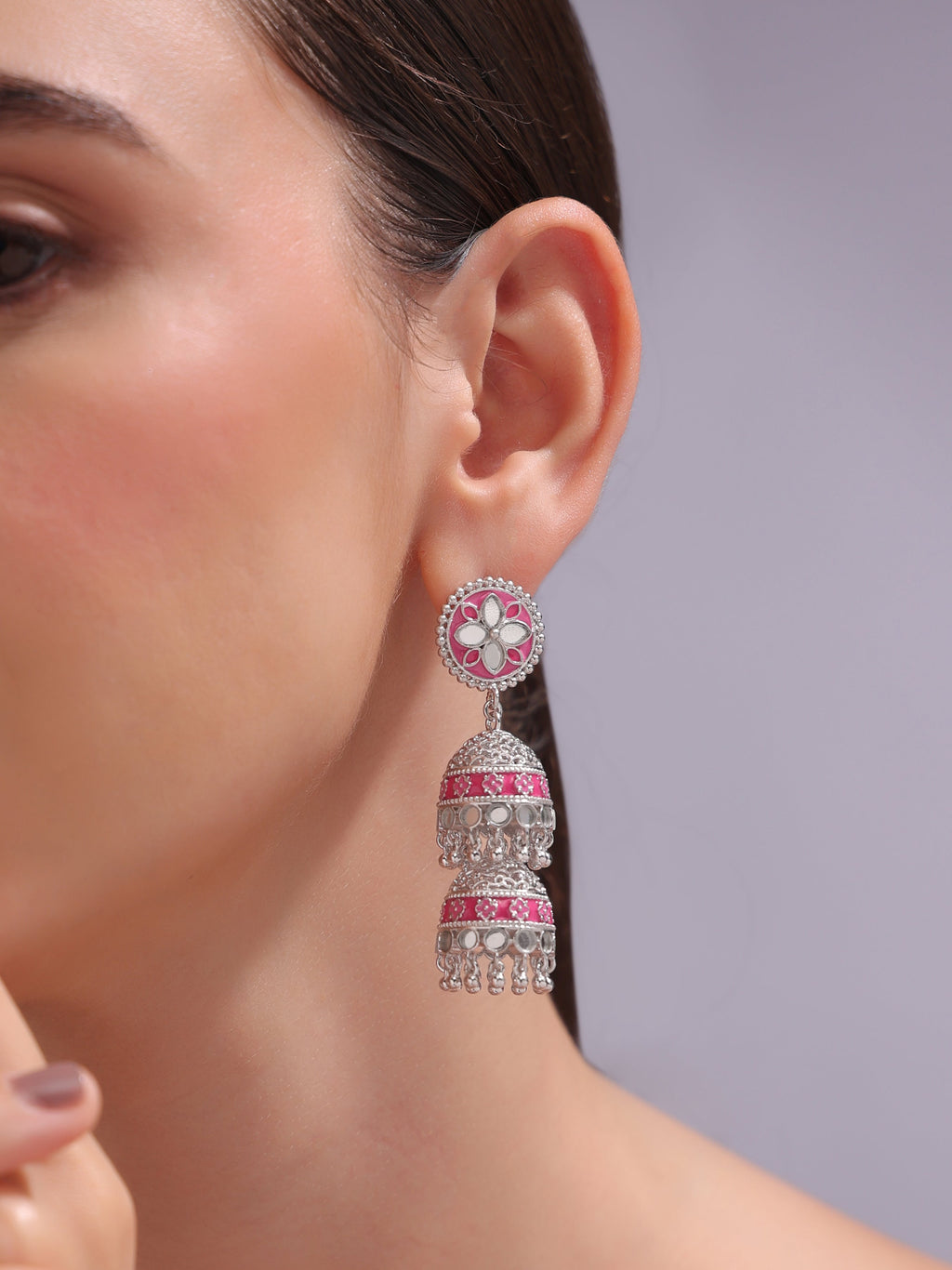 Petal Perfection Tiered Jhumka Earrings