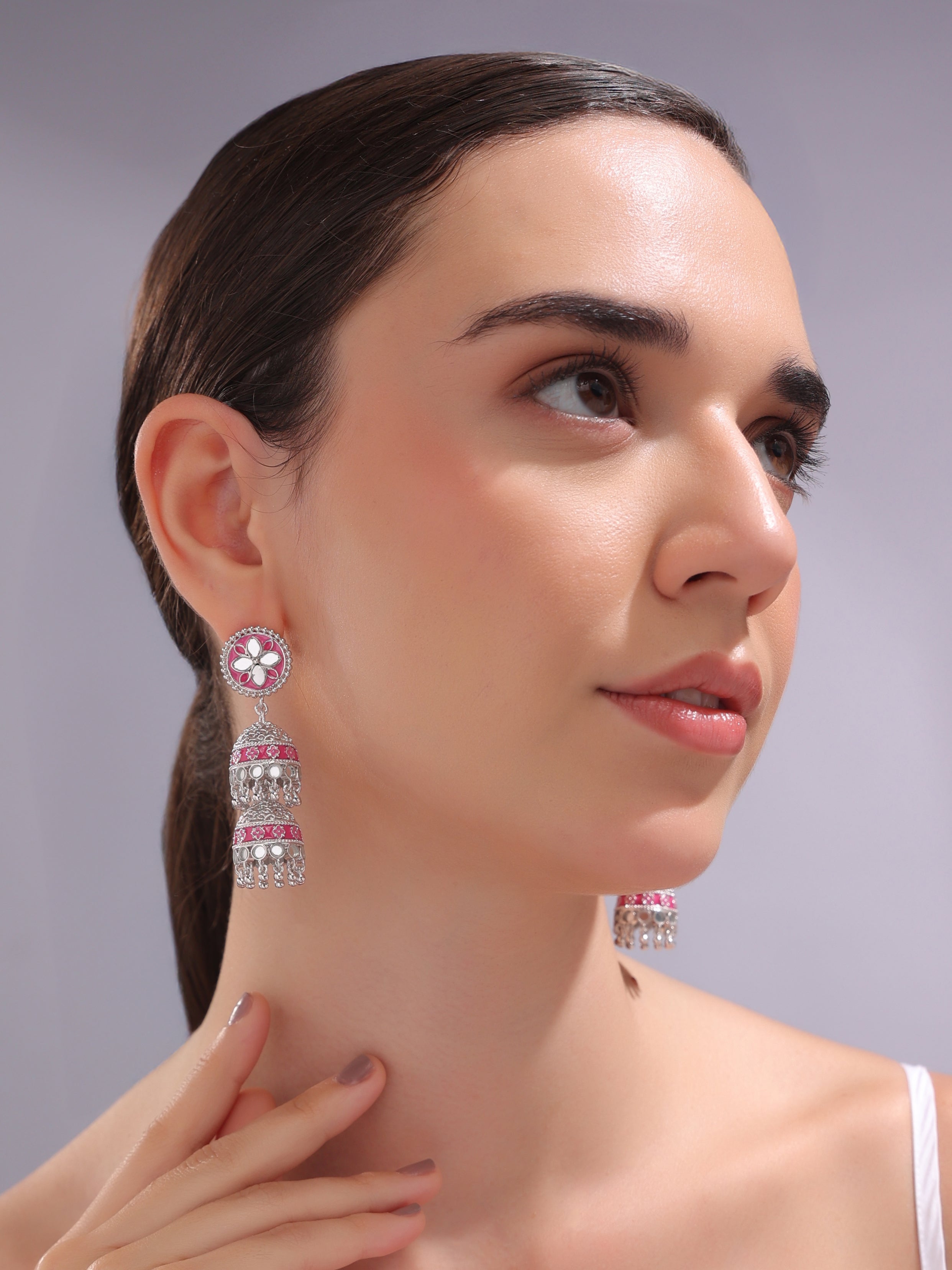 Petal Perfection Tiered Jhumka Earrings